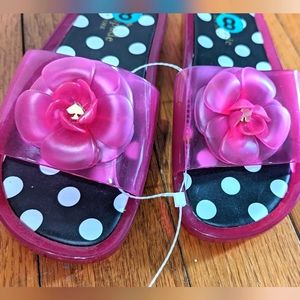 ♠️ KateSpade Pink B&W PolkaDot JellySlides W Sz8